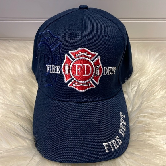 Fire Department Navy Blue Embroidered Baseball Cap - Picture 10 of 12